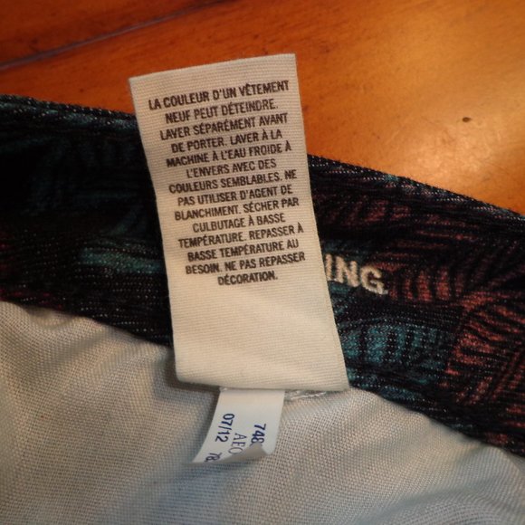 American Eagle Outfitters Stretch Jeggings 4 Leaf/Feather Multicolored Zip Leg - Picture 15 of 16